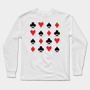 Playing Card Symbols Suit Pattern 2 Long Sleeve T-Shirt